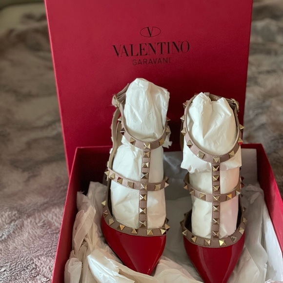 Valentino Rockstud Sandals 37 1/2 - Picture 2 of 16
